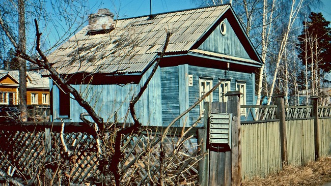 Sibirisches Holzhaus in Bratsk