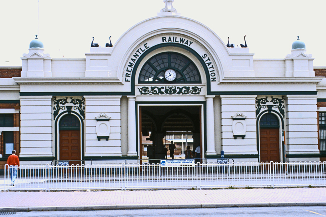 Das historische Bahnhofsgebäude in Fremantle