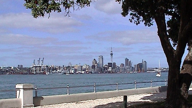 Blick auf Auckland von Devenport aus