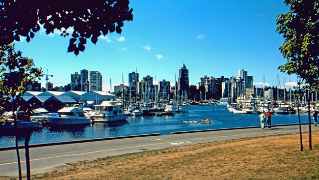Vancouvers Skyline vom Stanleypark aus