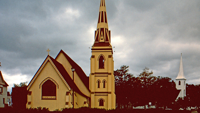 Holzkirche von 1830 in Church Point/Nova Scotia