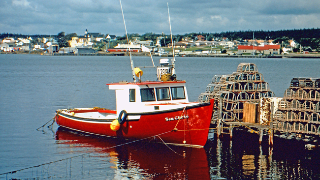Hummerfischer im Hafen von Louisbourg