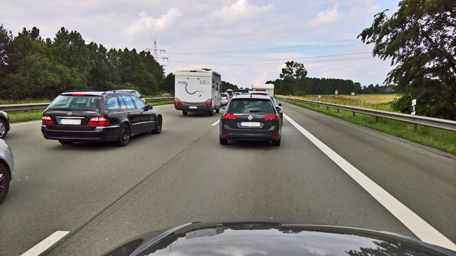 Zäh geht es voran auf der A7