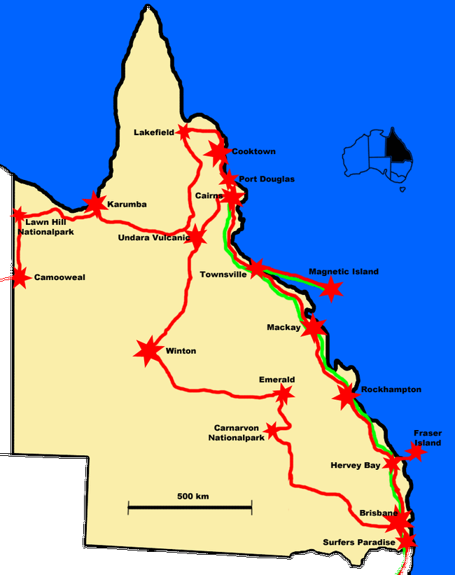Unsere Routen in Queensland